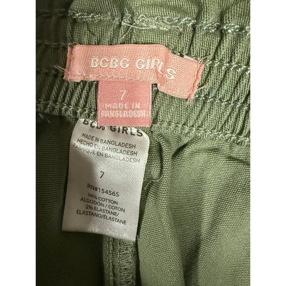 NWT BCBG Girls olive green Herb cargo pants paperbag waist & tie belt Size 7 - Picture 6 of 6